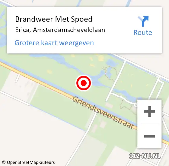 Locatie op kaart van de 112 melding: Brandweer Met Spoed Naar Erica, Amsterdamscheveldlaan op 19 september 2021 21:14