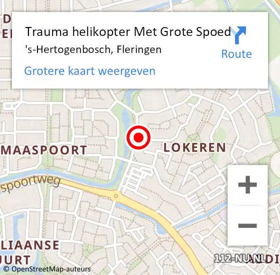 Locatie op kaart van de 112 melding: Trauma helikopter Met Grote Spoed Naar 's-Hertogenbosch, Fleringen op 19 september 2021 23:40