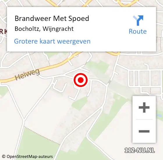 Locatie op kaart van de 112 melding: Brandweer Met Spoed Naar Bocholtz, Wijngracht op 20 september 2021 01:22