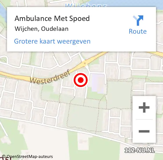 Locatie op kaart van de 112 melding: Ambulance Met Spoed Naar Wijchen, Oudelaan op 20 september 2021 02:17