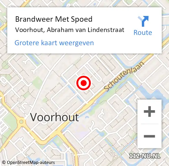 Locatie op kaart van de 112 melding: Brandweer Met Spoed Naar Voorhout, Abraham van Lindenstraat op 20 september 2021 02:44