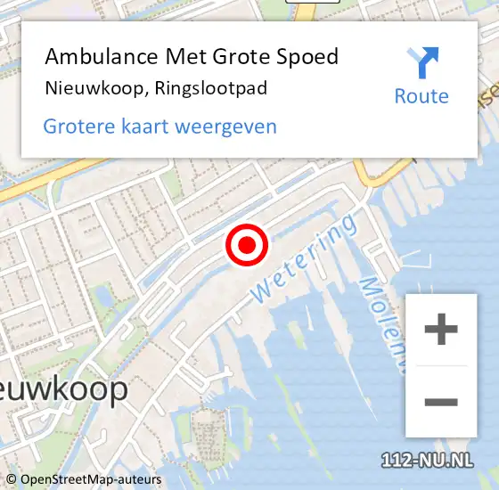 Locatie op kaart van de 112 melding: Ambulance Met Grote Spoed Naar Nieuwkoop, Ringslootpad op 20 september 2021 04:02