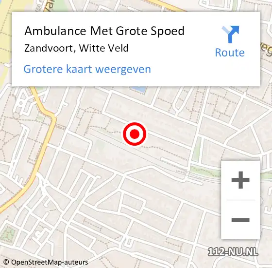 Locatie op kaart van de 112 melding: Ambulance Met Grote Spoed Naar Zandvoort, Witte Veld op 20 september 2021 05:21