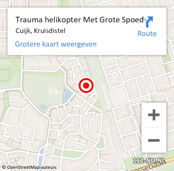 Locatie op kaart van de 112 melding: Trauma helikopter Met Grote Spoed Naar Cuijk, Kruisdistel op 20 september 2021 06:14