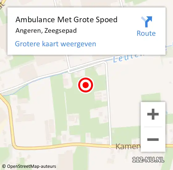 Locatie op kaart van de 112 melding: Ambulance Met Grote Spoed Naar Angeren, Zeegsepad op 20 september 2021 07:06