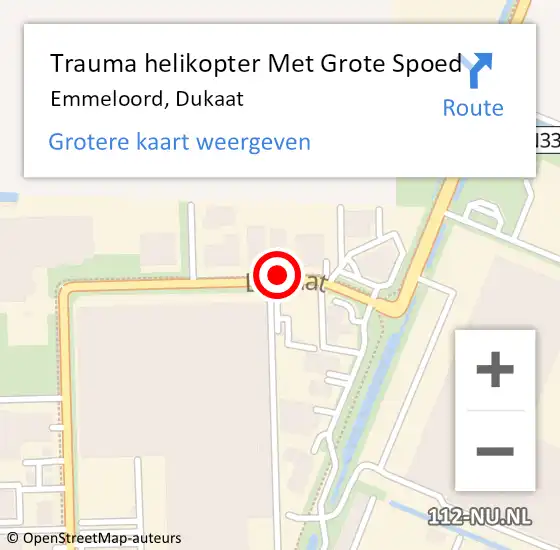 Locatie op kaart van de 112 melding: Trauma helikopter Met Grote Spoed Naar Emmeloord, Dukaat op 20 september 2021 07:28