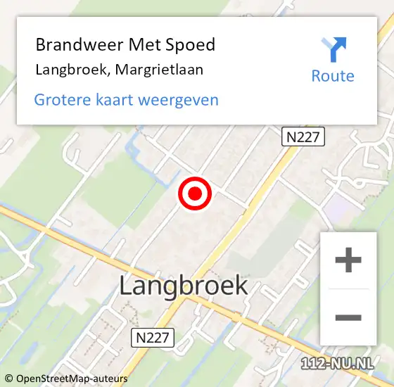 Locatie op kaart van de 112 melding: Brandweer Met Spoed Naar Langbroek, Margrietlaan op 20 september 2021 07:44