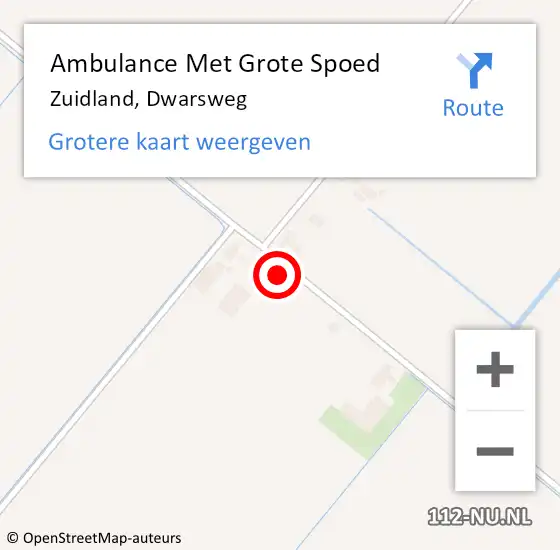 Locatie op kaart van de 112 melding: Ambulance Met Grote Spoed Naar Zuidland, Dwarsweg op 20 september 2021 08:09