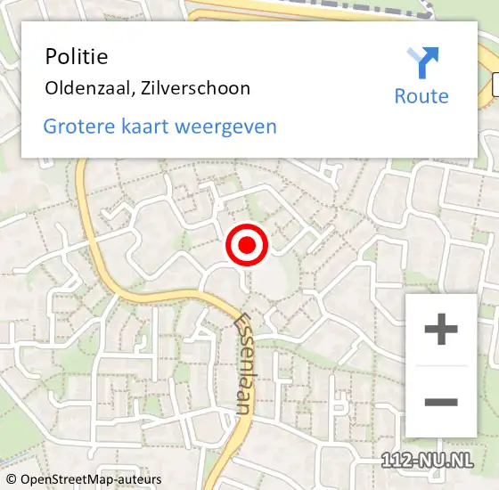 Locatie op kaart van de 112 melding: Politie Oldenzaal, Zilverschoon op 20 september 2021 08:23