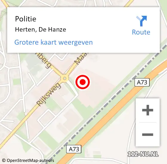 Locatie op kaart van de 112 melding: Politie Herten, De Hanze op 20 september 2021 08:26