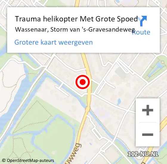 Locatie op kaart van de 112 melding: Trauma helikopter Met Grote Spoed Naar Wassenaar, Storm van 's-Gravesandeweg op 20 september 2021 09:28