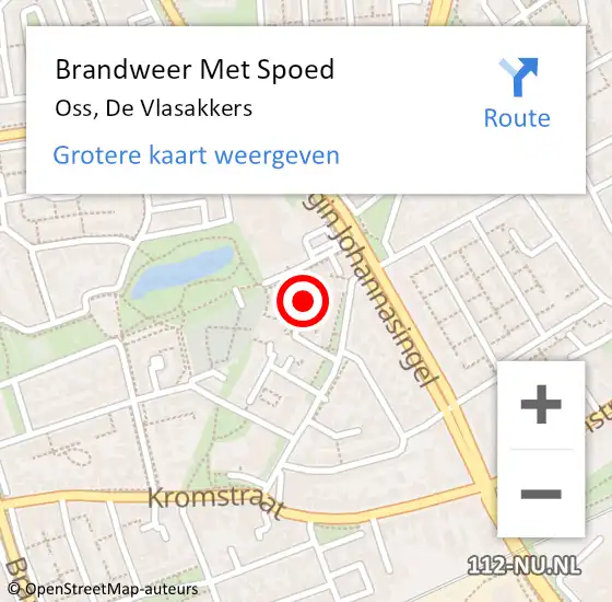 Locatie op kaart van de 112 melding: Brandweer Met Spoed Naar Oss, De Vlasakkers op 20 september 2021 09:50