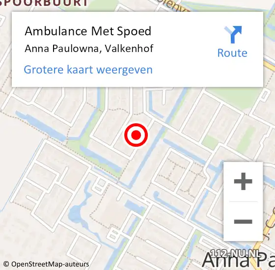 Locatie op kaart van de 112 melding: Ambulance Met Spoed Naar Anna Paulowna, Valkenhof op 20 september 2021 10:17