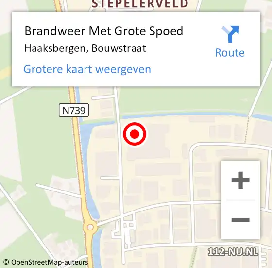 Locatie op kaart van de 112 melding: Brandweer Met Grote Spoed Naar Haaksbergen, Bouwstraat op 20 september 2021 11:07