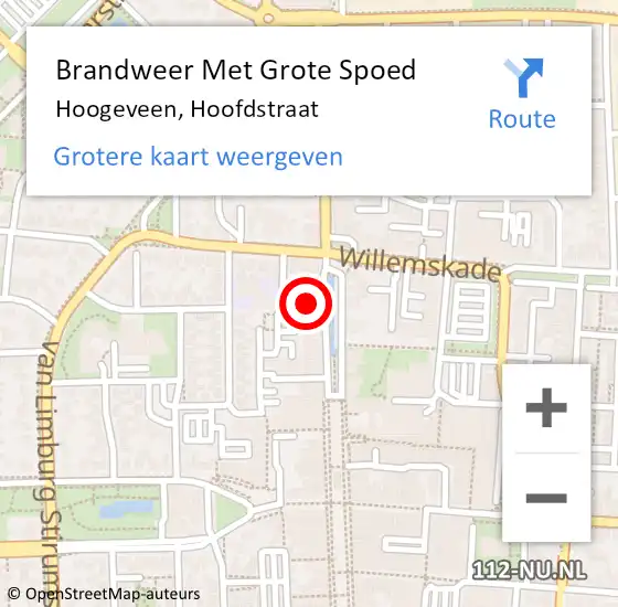 Locatie op kaart van de 112 melding: Brandweer Met Grote Spoed Naar Hoogeveen, Hoofdstraat op 20 september 2021 11:07