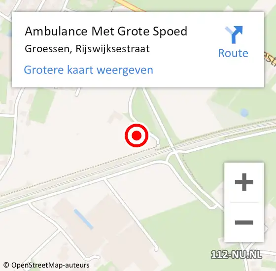 Locatie op kaart van de 112 melding: Ambulance Met Grote Spoed Naar Groessen, Rijswijksestraat op 23 juni 2014 15:03