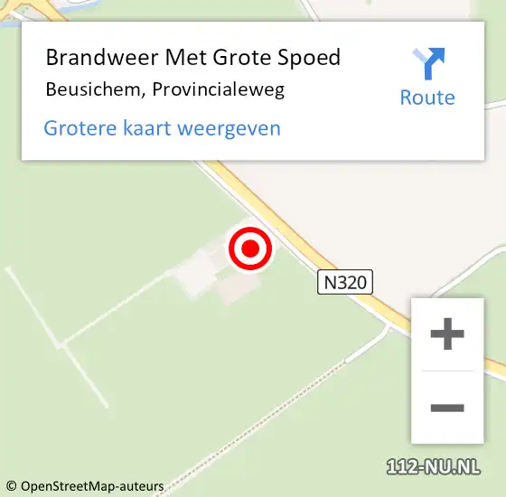 Locatie op kaart van de 112 melding: Brandweer Met Grote Spoed Naar Beusichem, Provincialeweg op 20 september 2021 11:25