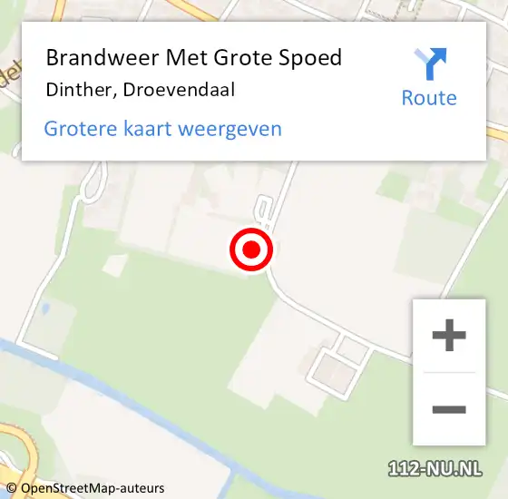 Locatie op kaart van de 112 melding: Brandweer Met Grote Spoed Naar Dinther, Droevendaal op 20 september 2021 11:33