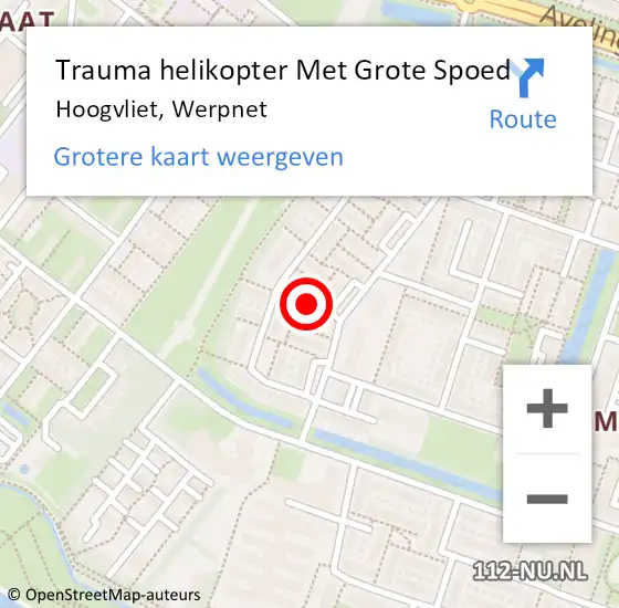 Locatie op kaart van de 112 melding: Trauma helikopter Met Grote Spoed Naar Hoogvliet, Werpnet op 20 september 2021 11:36