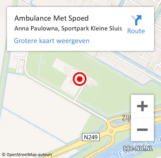 Locatie op kaart van de 112 melding: Ambulance Met Spoed Naar Anna Paulowna, Sportpark Kleine Sluis op 20 september 2021 11:50