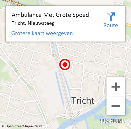 Locatie op kaart van de 112 melding: Ambulance Met Grote Spoed Naar Tricht, Nieuwsteeg op 20 september 2021 11:54
