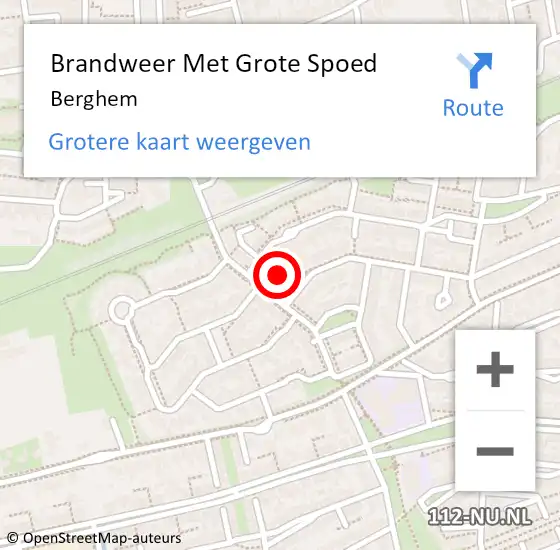 Locatie op kaart van de 112 melding: Brandweer Met Grote Spoed Naar Berghem op 20 september 2021 12:02