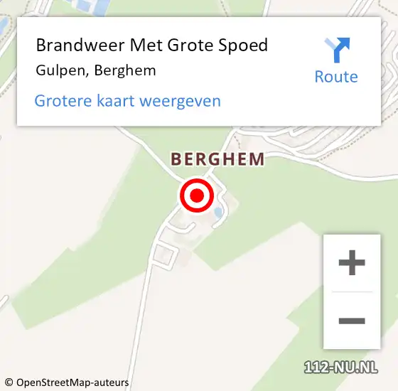 Locatie op kaart van de 112 melding: Brandweer Met Grote Spoed Naar Gulpen, Berghem op 20 september 2021 12:02