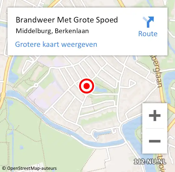 Locatie op kaart van de 112 melding: Brandweer Met Grote Spoed Naar Middelburg, Berkenlaan op 20 september 2021 12:07