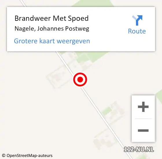 Locatie op kaart van de 112 melding: Brandweer Met Spoed Naar Nagele, Johannes Postweg op 20 september 2021 12:09