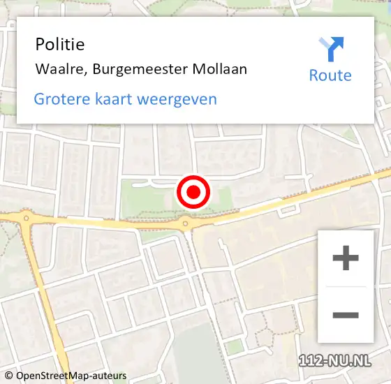 Locatie op kaart van de 112 melding: Politie Waalre, Burgemeester Mollaan op 20 september 2021 13:17