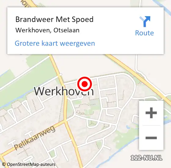 Locatie op kaart van de 112 melding: Brandweer Met Spoed Naar Werkhoven, Otselaan op 20 september 2021 13:31