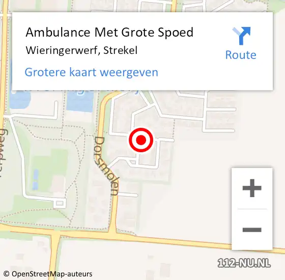 Locatie op kaart van de 112 melding: Ambulance Met Grote Spoed Naar Wieringerwerf, Strekel op 20 september 2021 13:48