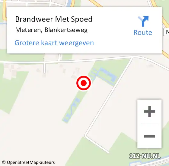 Locatie op kaart van de 112 melding: Brandweer Met Spoed Naar Meteren, Blankertseweg op 20 september 2021 13:51