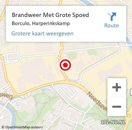 Locatie op kaart van de 112 melding: Brandweer Met Grote Spoed Naar Borculo, Harperinkskamp op 20 september 2021 14:28