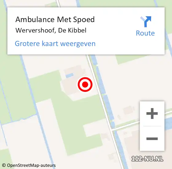 Locatie op kaart van de 112 melding: Ambulance Met Spoed Naar Wervershoof, De Kibbel op 20 september 2021 14:41