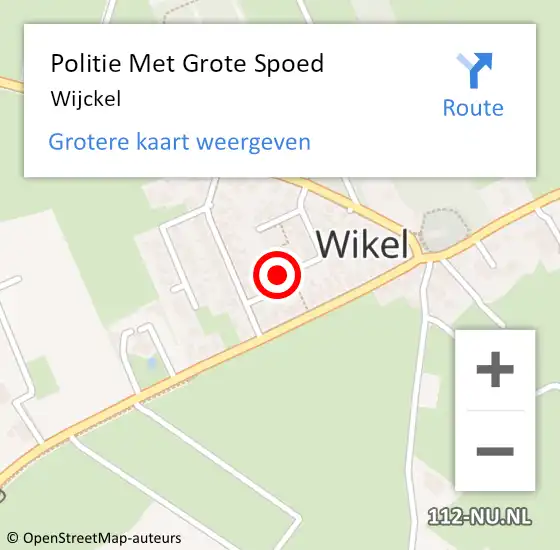 Locatie op kaart van de 112 melding: Politie Met Grote Spoed Naar Wijckel op 20 september 2021 15:12