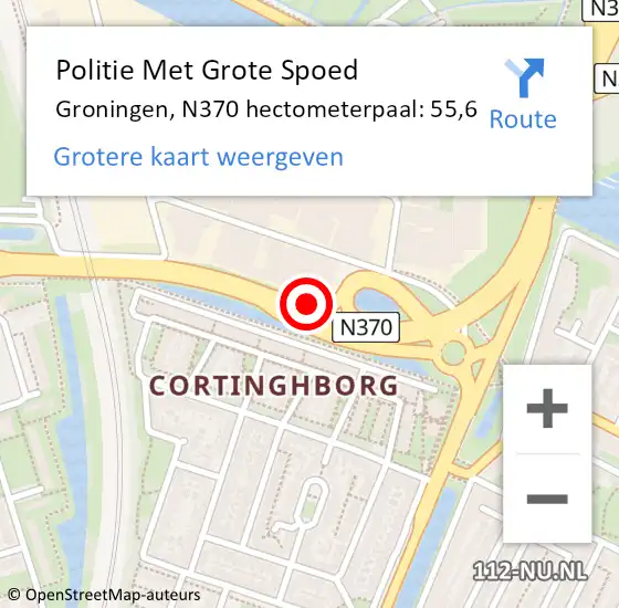 Locatie op kaart van de 112 melding: Politie Met Grote Spoed Naar Groningen, N370 hectometerpaal: 55,6 op 20 september 2021 15:52