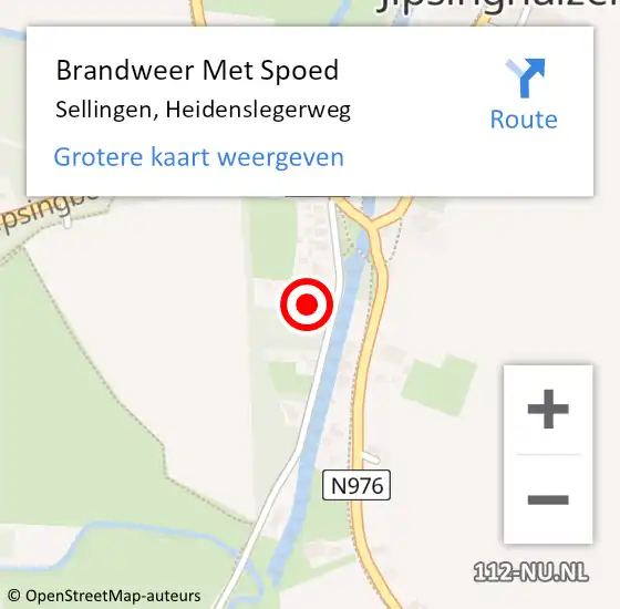 Locatie op kaart van de 112 melding: Brandweer Met Spoed Naar Sellingen, Heidenslegerweg op 20 september 2021 16:10