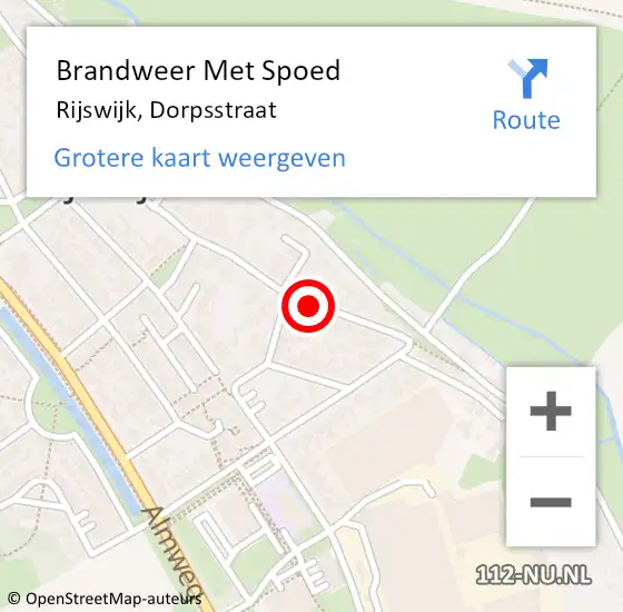 Locatie op kaart van de 112 melding: Brandweer Met Spoed Naar Rijswijk, Dorpsstraat op 20 september 2021 16:51
