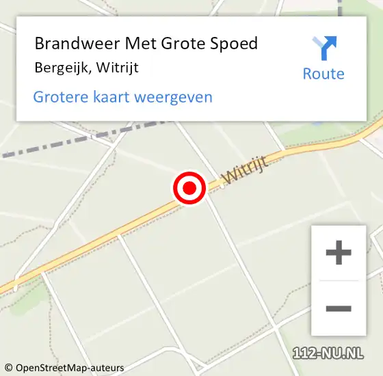 Locatie op kaart van de 112 melding: Brandweer Met Grote Spoed Naar Bergeijk, Witrijt op 20 september 2021 16:51