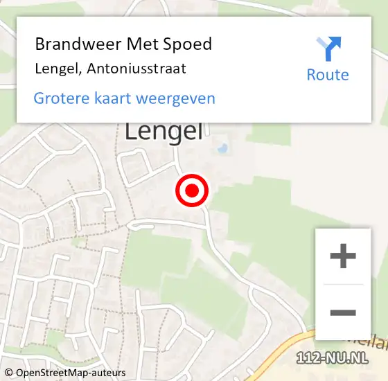 Locatie op kaart van de 112 melding: Brandweer Met Spoed Naar Lengel, Antoniusstraat op 23 juni 2014 15:33