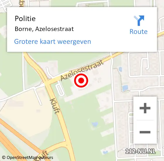 Locatie op kaart van de 112 melding: Politie Borne, Azelosestraat op 20 september 2021 17:14