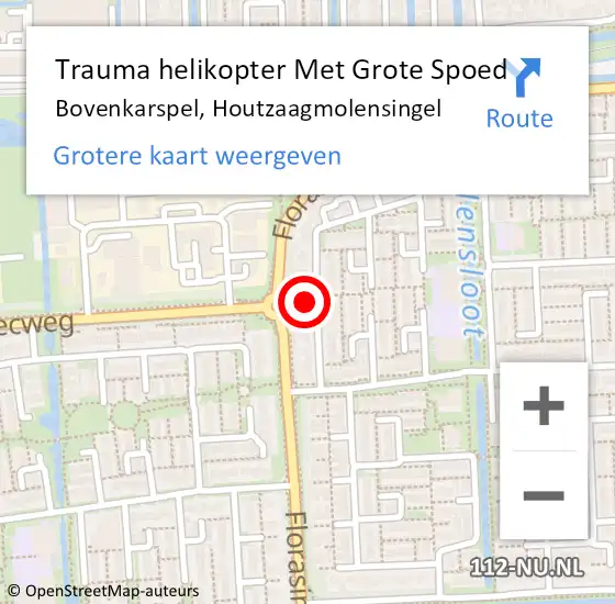 Locatie op kaart van de 112 melding: Trauma helikopter Met Grote Spoed Naar Bovenkarspel, Houtzaagmolensingel op 20 september 2021 17:32