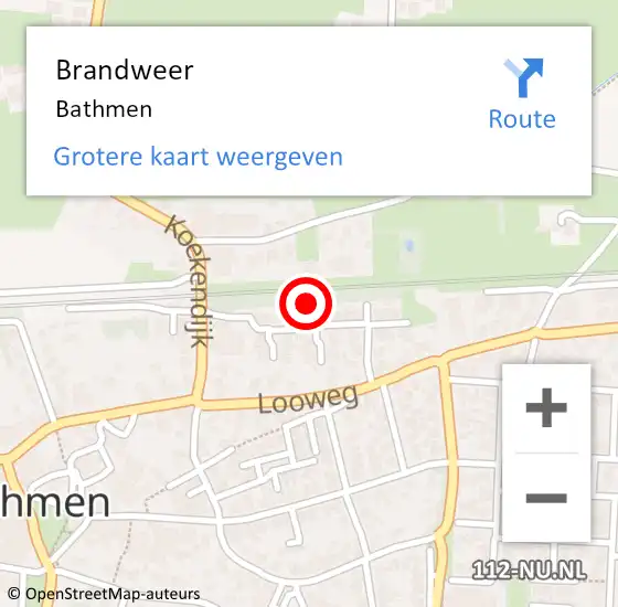 Locatie op kaart van de 112 melding: Brandweer Bathmen op 20 september 2021 17:35