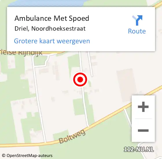 Locatie op kaart van de 112 melding: Ambulance Met Spoed Naar Driel, Noordhoeksestraat op 20 september 2021 17:37