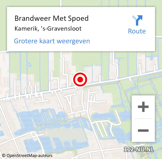 Locatie op kaart van de 112 melding: Brandweer Met Spoed Naar Kamerik, 's-Gravensloot op 20 september 2021 18:18