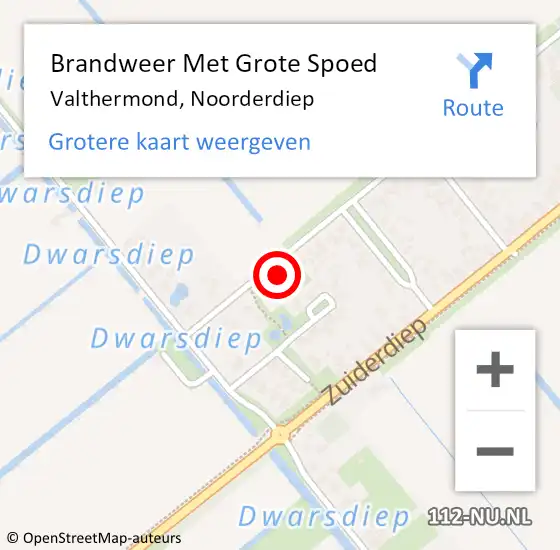 Locatie op kaart van de 112 melding: Brandweer Met Grote Spoed Naar Valthermond, Noorderdiep op 20 september 2021 19:43