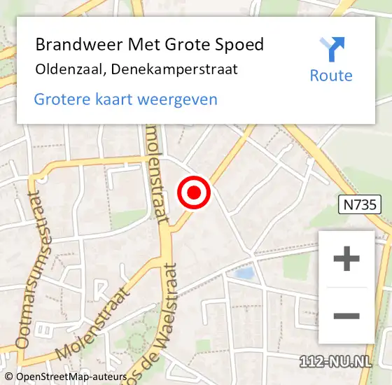 Locatie op kaart van de 112 melding: Brandweer Met Grote Spoed Naar Oldenzaal, Denekamperstraat op 20 september 2021 20:36