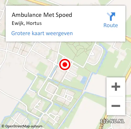 Locatie op kaart van de 112 melding: Ambulance Met Spoed Naar Ewijk, Hortus op 20 september 2021 20:37