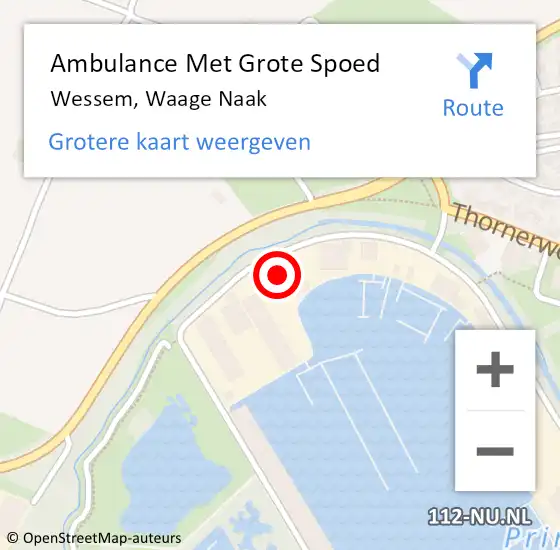 Locatie op kaart van de 112 melding: Ambulance Met Grote Spoed Naar Wessem, Waage Naak op 23 juni 2014 15:55